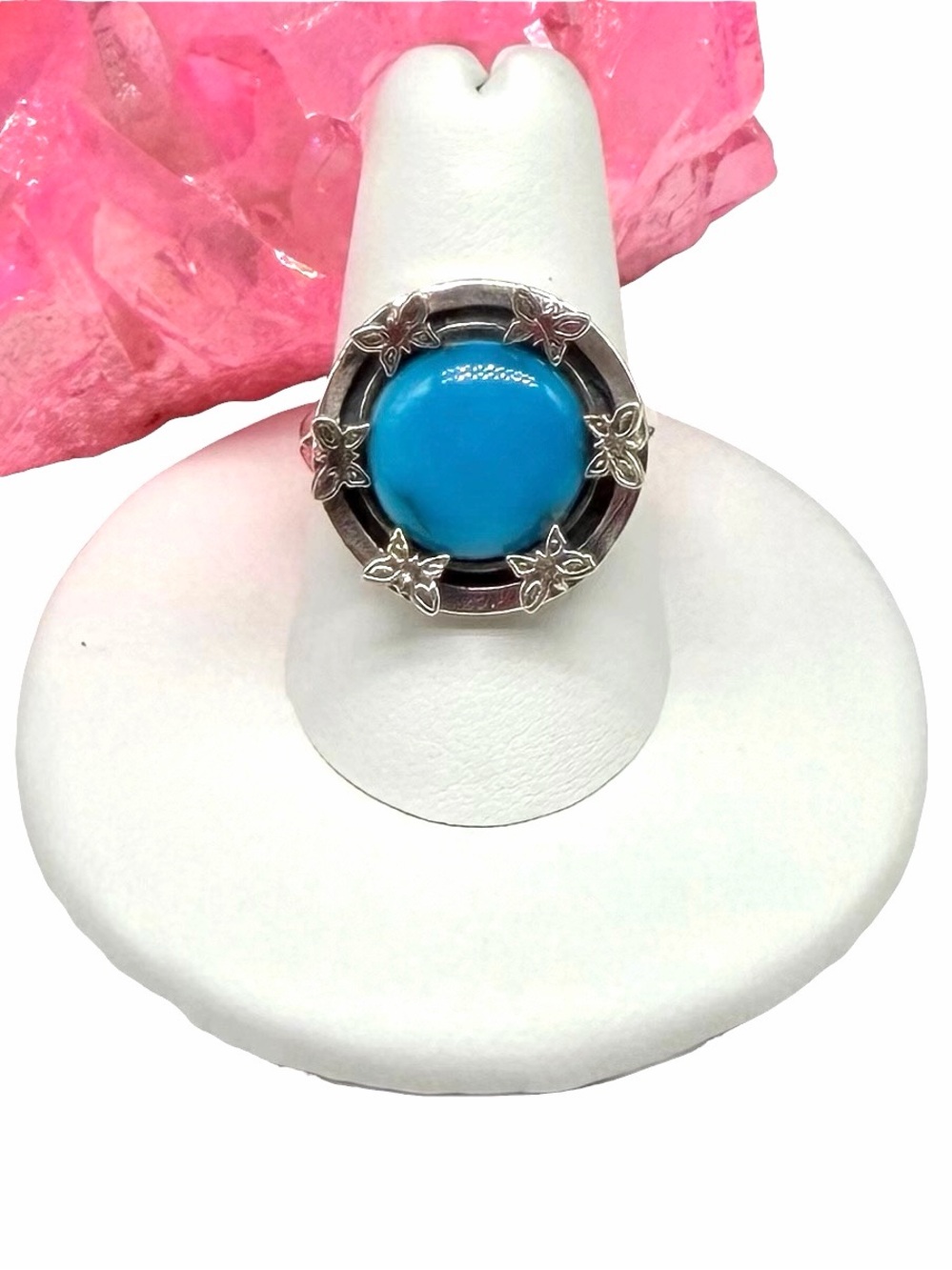 Morenci Mine Turquoise Ring Size 8 Solid 925 Sterling Silver